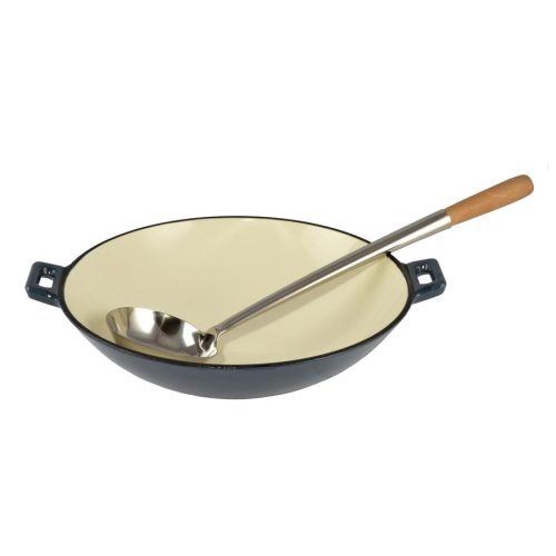 Perfect Home Zománcozott öntöttvas wok 37 cm Acélkék 28067