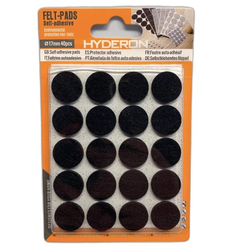 BÚTORCSÚSZTATÓ FILC ÖNTAPADÓ 17MM FEKETE 40DB/CS HYDERON