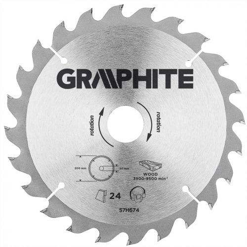 KŐRFŰRÉSZLAP 200*30MM HM 24FOG GRAPHITE