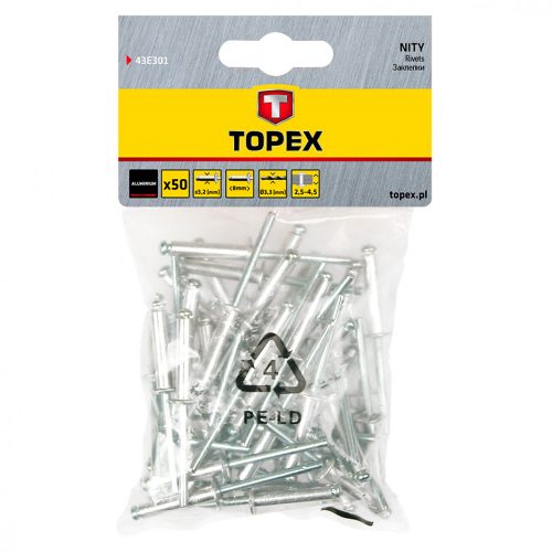 POPSZEGECS 3.2*8MM 50DB TOPEX