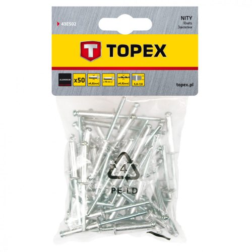 POPSZEGECS 4.8*10MM 50DB TOPEX