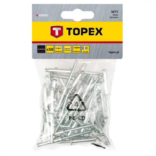 POPSZEGECS 4.8*12MM 50DB TOPEX