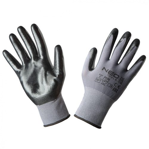 VÉDŐKESZTYŰ NITRILES NYLON 10" NEO TOOLS