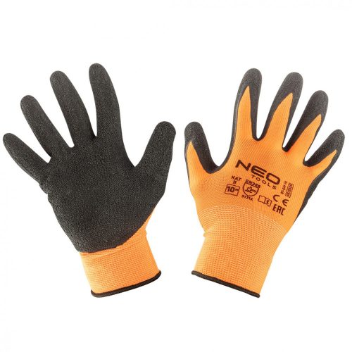 VÉDŐKESZTYŰ LATEXES POLYESTER 10" NEO TOOLS