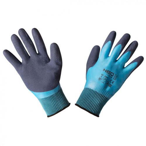 VÉDŐKESZTYŰ LATEXES POLYESTER 2RÉTEG 10" NEO TOOLS